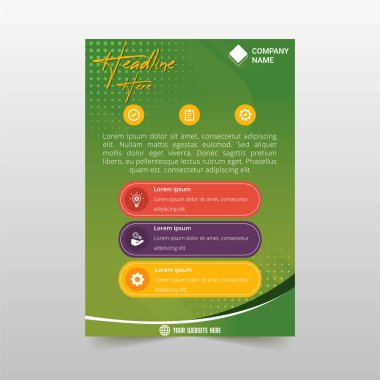 Soyut Şekillere sahip Modern Soyut Gradyan Yeşil Flyer Şablonu