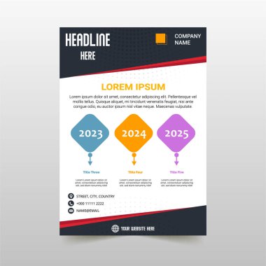 Modern Eğri Mavi ve Kırmızı Flyer Şablonu