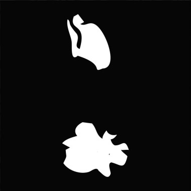 Siyah Arkaplanda Basit Angola Haritası İzole Edildi