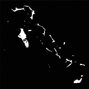 Kara Arkaplanda Basit Bahamalar Haritası İzole Edildi