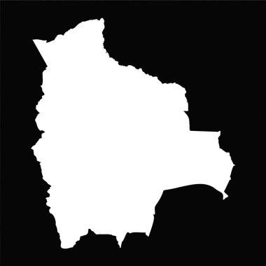 Kara Arkaplanda Basit Bolivya Haritası İzole Edildi