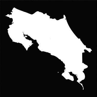 Basit Kosta Rika Haritası Siyah Arkaplanda İzole Edildi