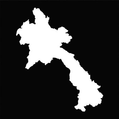 Kara Arkaplanda Basit Laos Haritası İzole Edildi