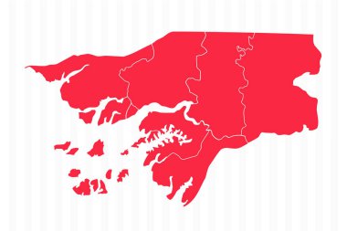 Ayrıntılı Sınır Tanımlı Gine Bissau Haritası