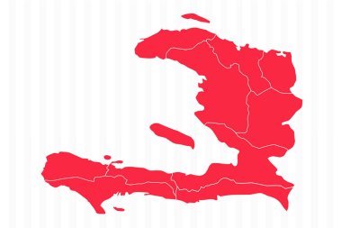 Ayrıntılı Kenarlıklarla Haiti Haritası