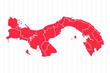 Ayrıntılı Kenarlıklarla Panama Haritası