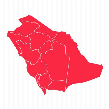 Ayrıntılı Sınır Tanımlı Suudi Arabistan Haritası