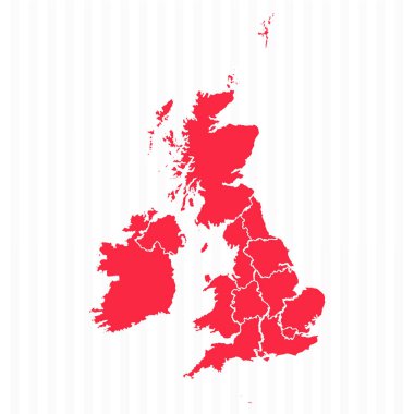 Ayrıntılı Kenarlıkları Olan Birleşik Krallık Haritası