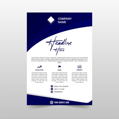 Kıvrımlı Soyut Mavi Flyer Şablonu