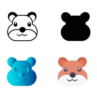 Soyut Flat Squirrel Head Siluet Çizimi