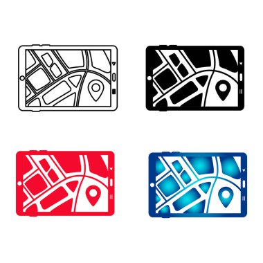 Ekran Silueti Resiminde soyut GPS