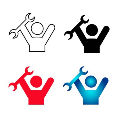 Soyut Mekanik Adam Silüeti Çizimi