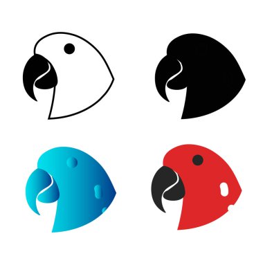 Soyut Papağan Başı Silüeti Çizimi