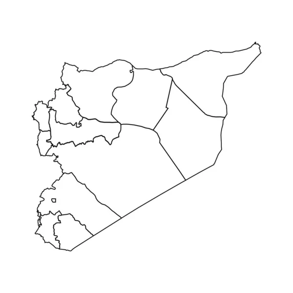 Skizze Einer Karte Von Syrien Mit Staaten Und Städten — Stockvektor