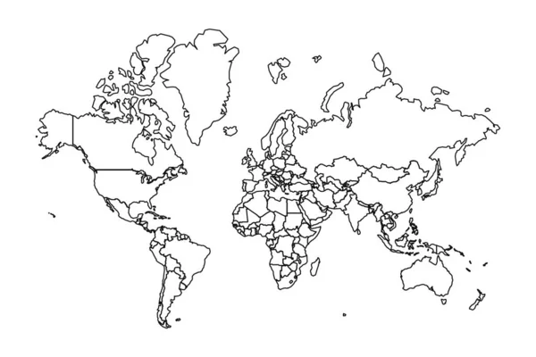 Bosquejo Mapa Del Mundo Con Los Países — Vector de stock