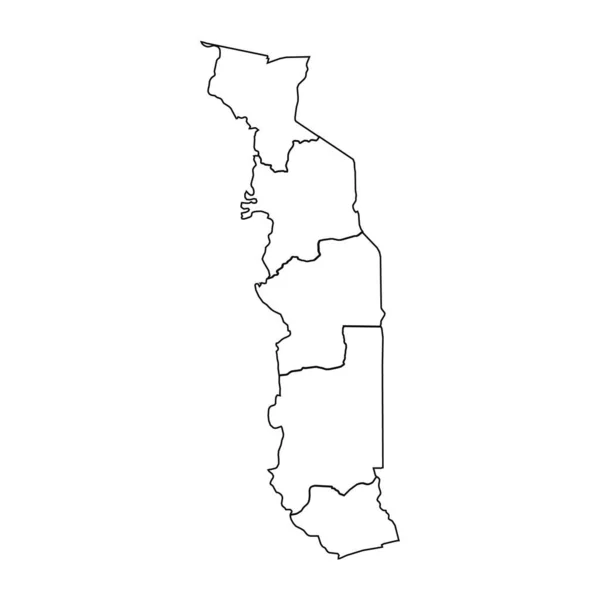 Skizze Einer Karte Von Togo Mit Staaten Und Städten — Stockvektor