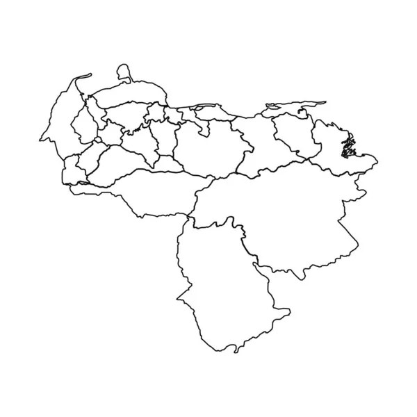 Mapa Esboço Venezuela Com Estados Cidades — Vetor de Stock