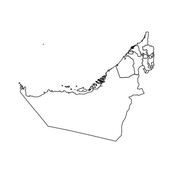 Bosquejo Del Mapa Emiratos Árabes Unidos Con Estados Ciudades — Archivo Imágenes Vectoriales