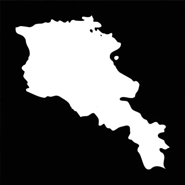 Mapa Armênia Simples Isolado Fundo Preto —  Vetores de Stock