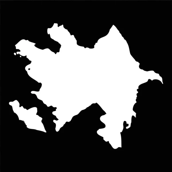 Mapa Simple Azerbaiyán Aislado Sobre Fondo Negro — Archivo Imágenes Vectoriales