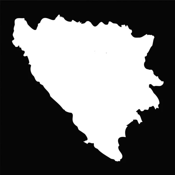 Mapa Simple Bosnia Herzegovina Aislado Sobre Fondo Negro — Archivo Imágenes Vectoriales
