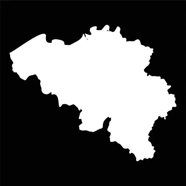 Prosta Mapa Belgii Odizolowana Czarnym Tle — Wektor stockowy