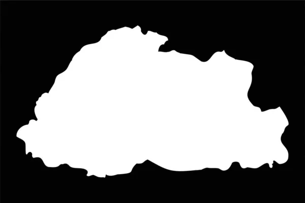 Απλός Χάρτης Μπουτάν Απομονωμένος Μαύρο Φόντο — Διανυσματικό Αρχείο