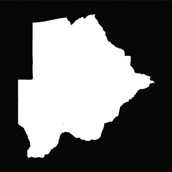 Eenvoudige Botswana Kaart Geïsoleerd Zwarte Achtergrond — Stockvector