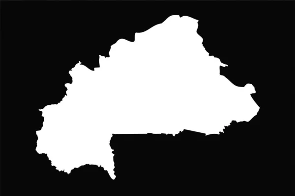 Mapa Simple Burkina Faso Aislado Sobre Fondo Negro — Archivo Imágenes Vectoriales