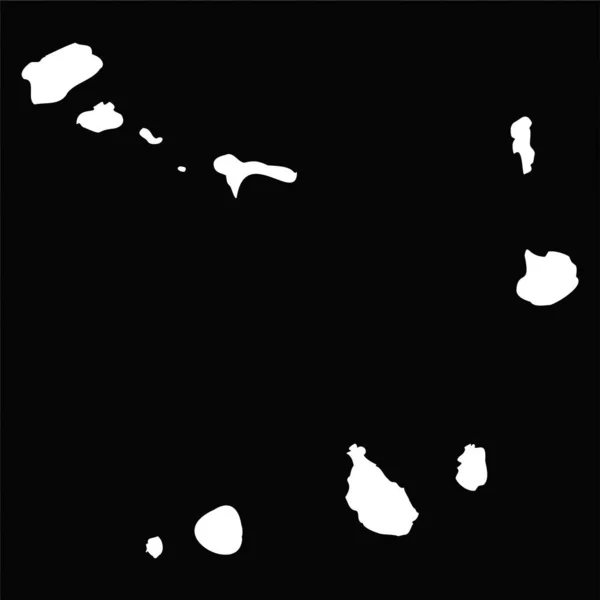 Simple Mapa Cabo Verde Aislado Sobre Fondo Negro — Archivo Imágenes Vectoriales