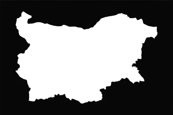 Enkel Bulgarien Karta Isolerad Svart Bakgrund — Stock vektor