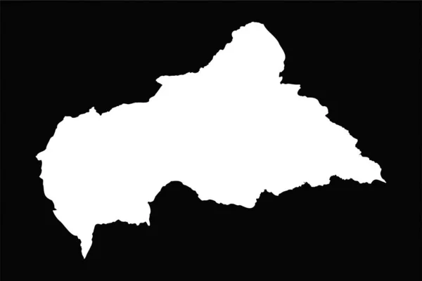 Mapa Simples República Centro Africana Isolado Fundo Preto — Vetor de Stock