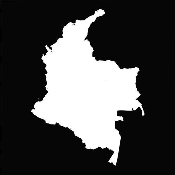 Prosta Mapa Kolumbii Izolowana Czarnym Tle — Wektor stockowy