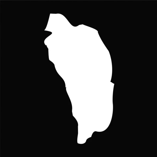 Einfache Dominica Karte Isoliert Auf Schwarzem Hintergrund — Stockvektor