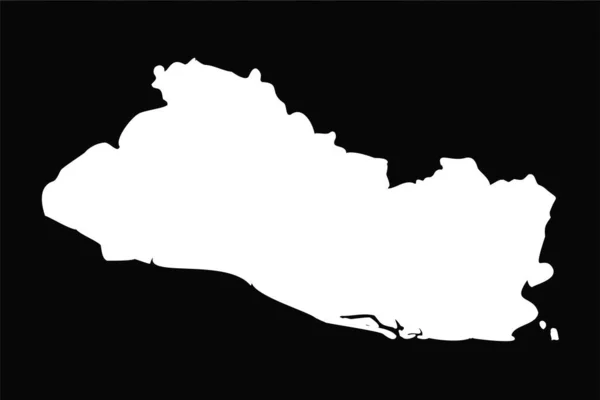 Prosta Mapa Salwadoru Odizolowana Czarnym Tle — Wektor stockowy