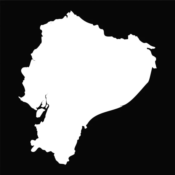 Mapa Simple Ecuador Aislado Sobre Fondo Negro — Archivo Imágenes Vectoriales