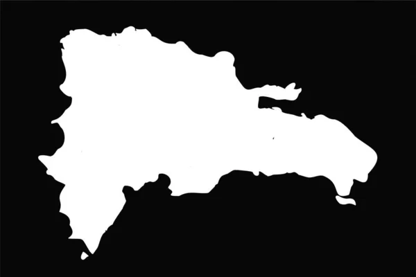 Mapa Simples República Dominicana Isolado Fundo Preto — Vetor de Stock