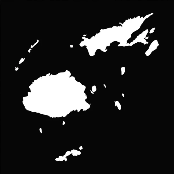 Einfache Fiji Karte Isoliert Auf Schwarzem Hintergrund — Stockvektor