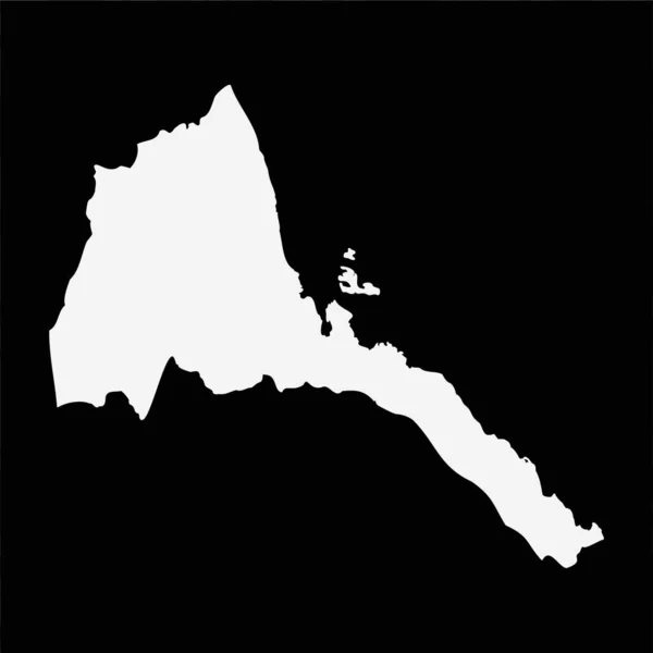 Simple Eritrea Map Isolated Black Fone — стоковый вектор
