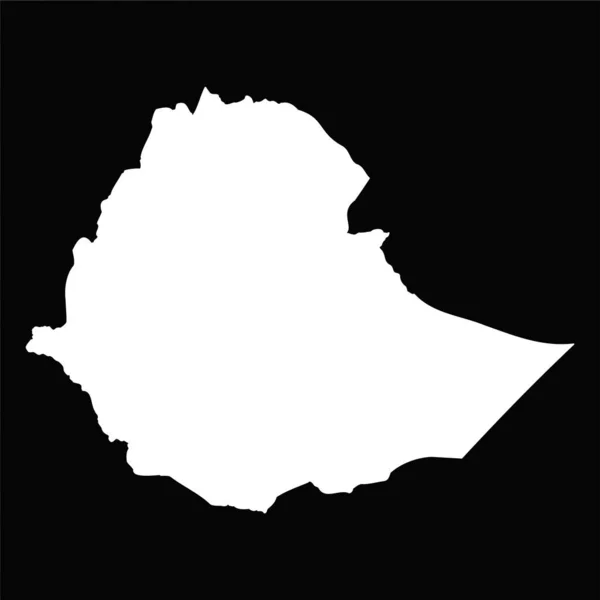 Mapa Simple Etiopía Aislado Sobre Fondo Negro — Archivo Imágenes Vectoriales