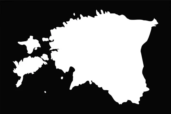 Карта Эстонии Изолирована Черном Фоне — стоковый вектор