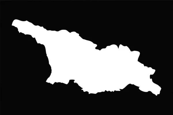 シンプルなジョージアの地図はブラックバックグラウンドで孤立 — ストックベクタ