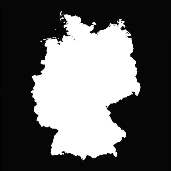 Mapa Simple Alemania Aislado Sobre Fondo Negro — Vector de stock