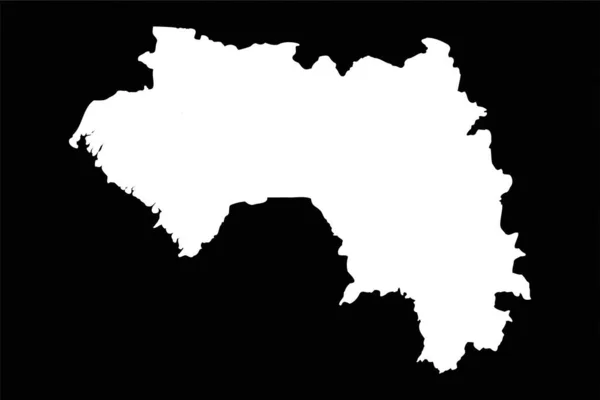 Mappa Della Guinea Semplice Isolata Sfondo Nero — Vettoriale Stock