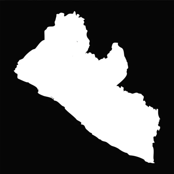 ブラック バックグラウンドのシンプルなリベリア地図 — ストックベクタ