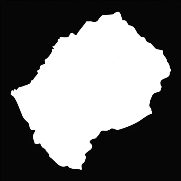 Mapa Simple Lesotho Aislado Sobre Fondo Negro — Archivo Imágenes Vectoriales