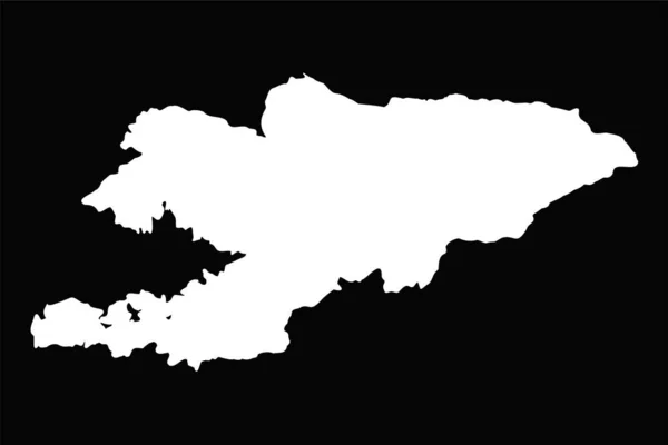 Mapa Simple Kirguistán Aislado Sobre Fondo Negro — Archivo Imágenes Vectoriales