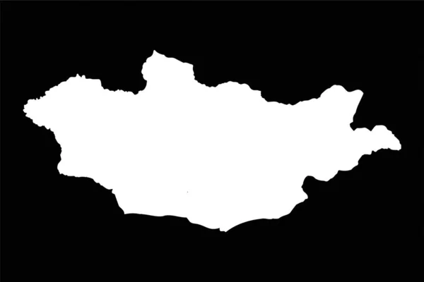 シンプルなモンゴルの地図は黒い背景に隔てられています — ストックベクタ