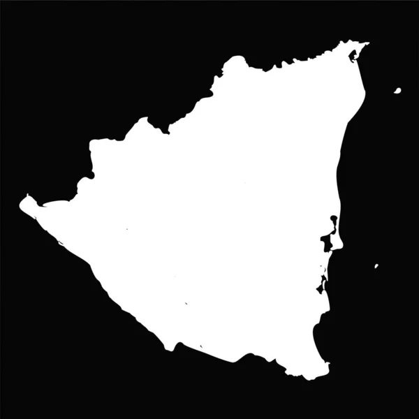 Простая Карта Никарагуа Изолированная Чёрном Фоне — стоковый вектор