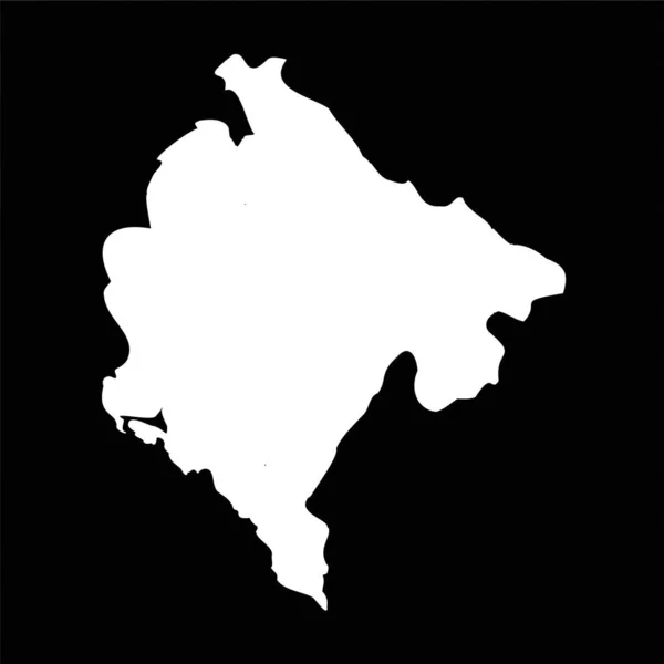 Απλός Χάρτης Μαυροβουνίου Απομονωμένος Μαύρο Φόντο — Διανυσματικό Αρχείο